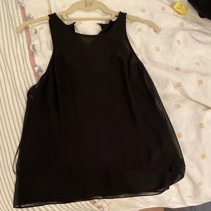 Black sleeveless blouse